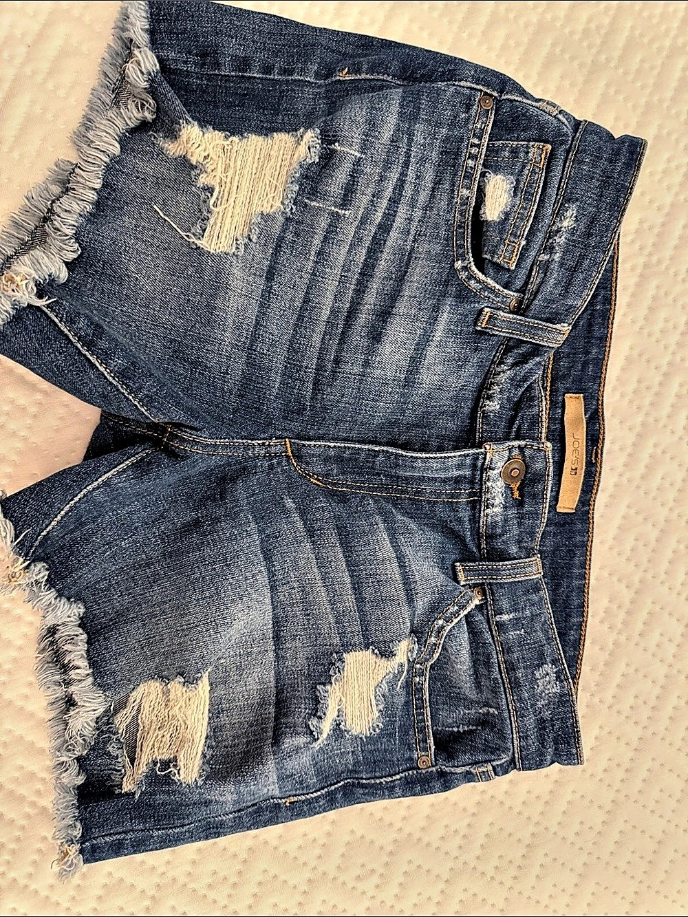 Joe's Jeans The Ozzie Short Distressed Denim Jean Shorts Blue Waist 28